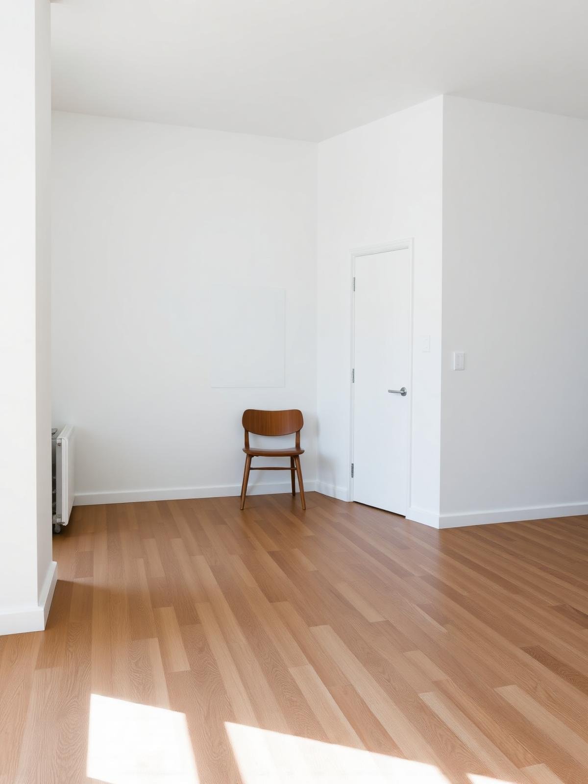 Breite Eichendielen in einem minimalistischen Atelier